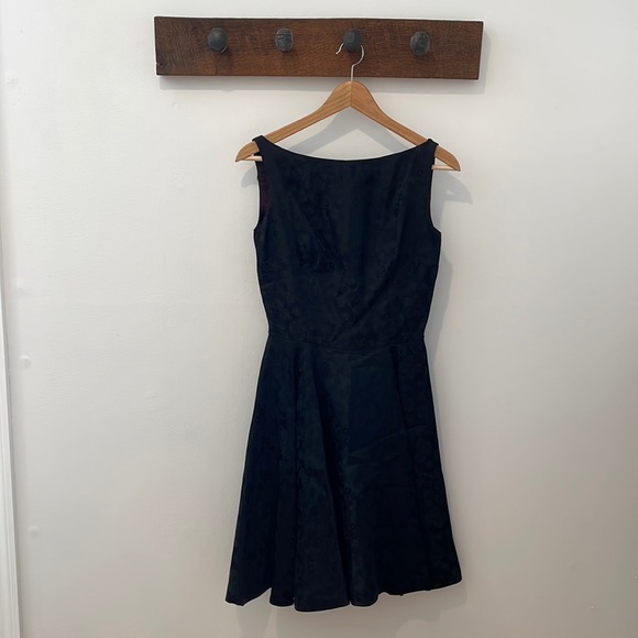 Vintage black jacquard floral swing dress. Brand: Jay Herbert - Picture 2 of 5